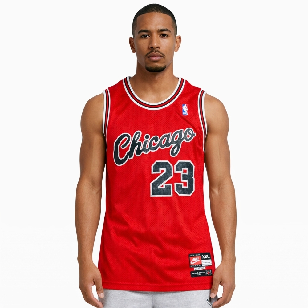 Michael Jordan 23 VINTAGE Nike Chicago Bulls Red Jersey